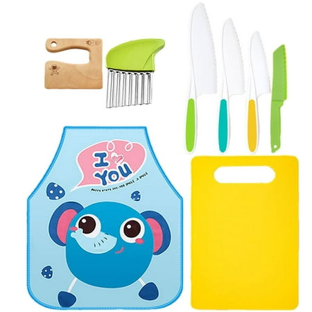 

Fovolat Kids Kitchen Knives Set Cute Kids Kitchen Tools 8 Pieces Wooden Kids Knifes Set for Cooking Children s Safe Kitchen Knifes Serrated Edges Fruit Vegetable Cutters sweetie