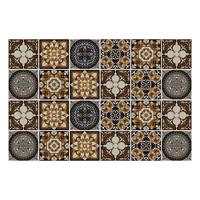 24pcs Retro Grey Kitchen Tile Sticker Wall Waterproof Self Adhesive Wallpaper PVC Furniture Cabinet Surface DIY Decorative Decal