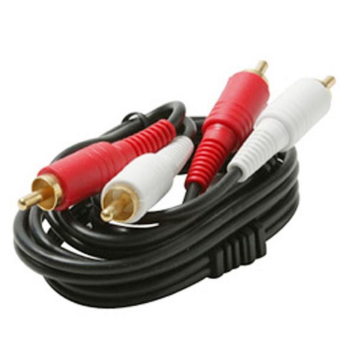 6ft Gold-Plated RCA To RCA Audio/Video Cable - Male To Male, Coax, Noise Cancelling - RCA6