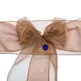 thumbnail image 5 of mds Pack of 150 Organza Chair Sash Bow Sashes for Wedding Decoration -Coffee, 5 of 7