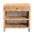 thumbnail image 4 of bali & pari Bella Modern Bohemian Brown Mahogany Wood and Rattan 1-Drawer Console Table, 4 of 11