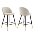 thumbnail image 2 of Modway Cordial Fabric Counter Stools - Set of 2 in Beige, 2 of 10