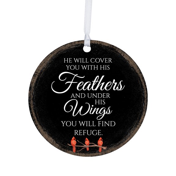 LifeSong Milestones Cardinal Round Hanging Ornaments Decor - He Will Cover