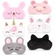 thumbnail image 1 of Juego de máscaras para dormir con forma de animal de peluche, 6 unidades, máscaras de ojos de dibujo, 1 of 1