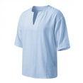 thumbnail image 5 of VgaVtl Summer Mens T Shirts Elbow-Length V-Neck Shirts for Men Breathable Lightweight Sports Plain Casual, 5 of 7