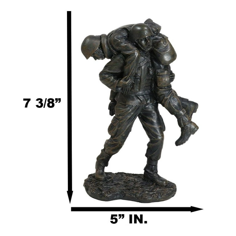 Hacksaw Ridge Military Soldier Carrying A Wounded Brother Figurine