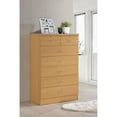 thumbnail image 2 of Hodedah 7 Drawer Wooden Jumbo Dresser Chest with 2 Top Locks, Beech, 2 of 5
