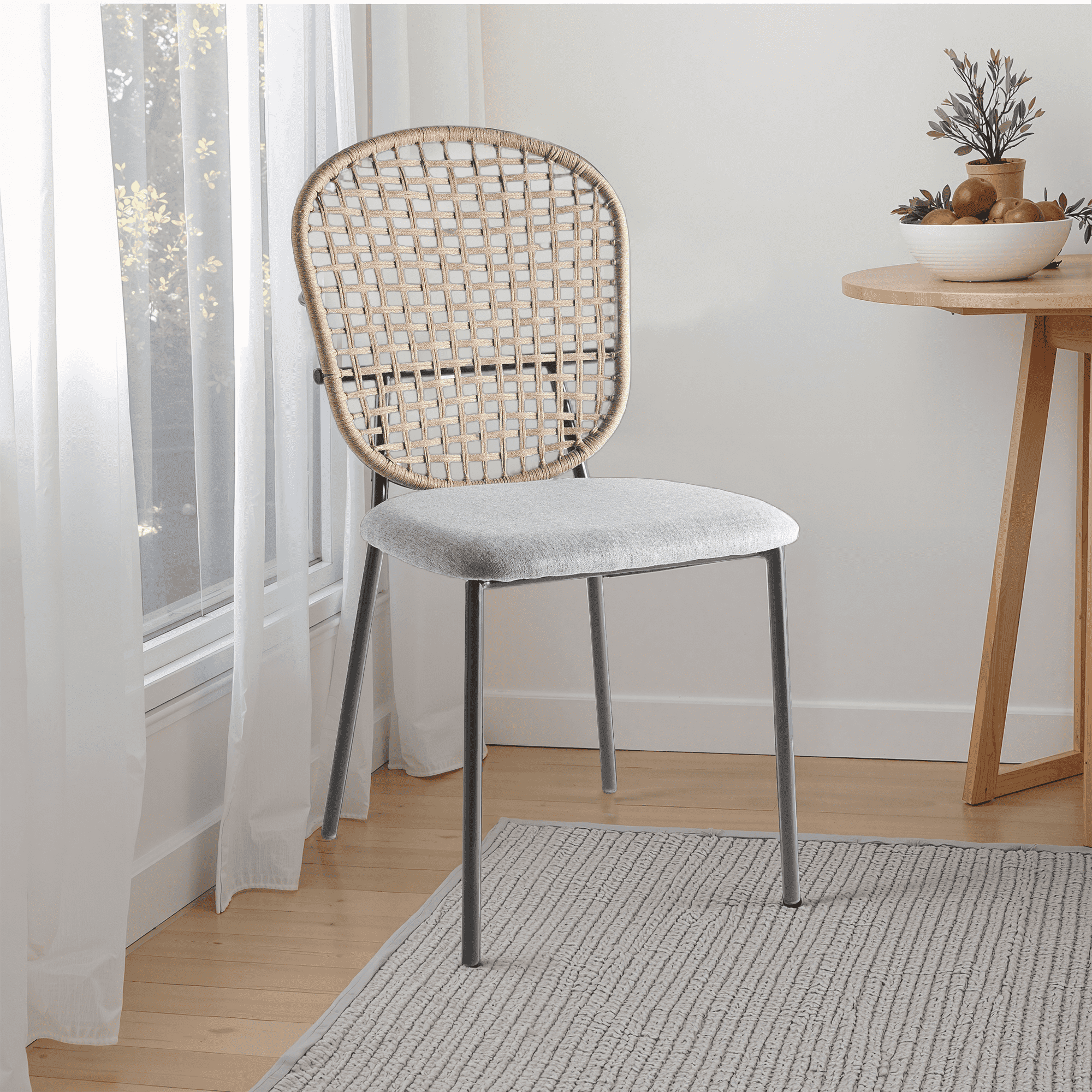 MAYEERTY Modern Sennit Chair Set of 4 Dining Coffee Chair