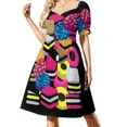 thumbnail image 4 of Vestido de noche de manga corta con estampado de regaliz para mujer, traje de verano para mujer, ropa de fiesta, 4 of 8