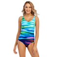 thumbnail image 2 of Lopsie TEMPTATION Women's Athletic One Piece Swimsuits Racing Training Sports Bathing Suit Color Block Swimwear Print1, 2 of 8
