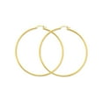 thumbnail image 2 of Primal Gold 14K Yellow Gold 2x65mm Lightweight Tube Hoop Earrings, 2 of 5