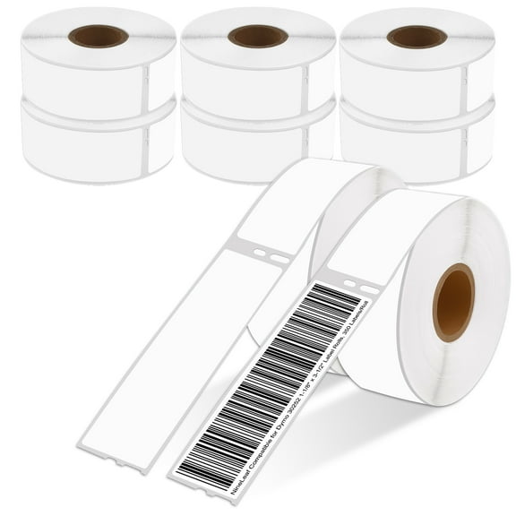 NineLeaf 8 Rolls Compatible for DYMO 30252 1-1/8 in x 3-1/2 in Shipping Address Barcode Labels, 350 Labels Per Roll