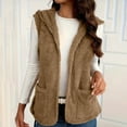 thumbnail image 5 of Diufon Fleece Vest Women Sleeveless Fuzzy Fleece Hooded Jackets Fall Winter Warm Cardigans with Pockets, 5 of 9