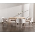 thumbnail image 4 of Guyou Solid Wood Dining Table, 59" Farmhouse Large Size Rectangular Dining Table for 4-6 People, Modern Kitchen Table for Living Room Dining Room Kitchen, White Wash, 4 of 9