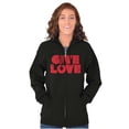 thumbnail image 4 of Give Love Heart Kindness Happiness Womens Plus Size Graphic Zipper Hoodie Brisco Brands 4X, 4 of 5