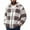 Khaki, variant on hoksml Men's Plaid Fleece Full Zip Hoodie Sherpa Lined Long Sleeve Pocket Jacket Casual Winter Coat