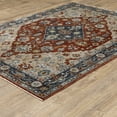 thumbnail image 3 of Oriental Weavers Aberdeen Area Rug - 1143H - 2' x 3' - in Rust/ Blue - Vintage Inspired, Stain Resistant, Family and Pet Friendly , Entryway, Bathroom Accent Rug, 3 of 4