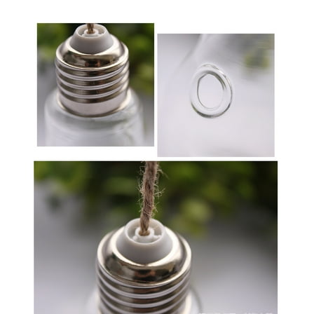 MLINS Light Bulb Shaped Glass Planters Wall Hanging Planters 2 Holes Round Glass Plant Pots Hanging Air Plant Pots Flower Vase with Ropes