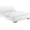 thumbnail image 2 of White Upholstered Full Platform Bed, 2 of 4