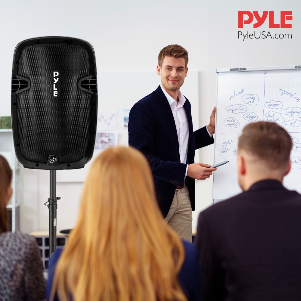 Pyle Portable Bluetooth PA Loud Speaker Versatile Karaoke System w/Wireless Mics - image 3 of 7