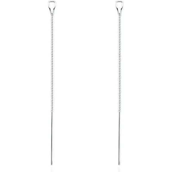 925 Sterling Silver Chain Threader Earrings Dangle for Women Teens Long Dangle Earrings Line Earrings Tassel