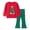 Red-C, variant on Enyan Toddler Girl Christmas Outfit Fall Winter Clothes Long Sleeve Crewneck Top and Legging Pant 2Pcs Set