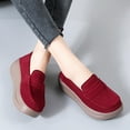 thumbnail image 2 of Wensltd Wedge Heel Shoes for Women Fashionable and Comfortable Solid Color Round Toe Casual Soft Soled Shoes, 2 of 9