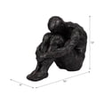 thumbnail image 4 of Modern Glam Resin Sculpture - Thoughtful Seated Figurine - Polyresin Metallic Bronze Finish - Elegant Home & Office Decor - Artful Accent for Living Room & Bedroom - 16" Bronze, 4 of 12