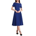 thumbnail image 1 of Vestidos de cuello barco para mujer INSPIRE CHIC 2025, vestido midi de corte A para ocasiones elegantes y casuales, 2XL azul real, 1 of 5
