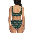 thumbnail image 3 of Kdxio Machine Print Women's 2 Piece High Waisted Wrap Spaghetti Strap Summer Swimsuit Bikini Set-Small, 3 of 7
