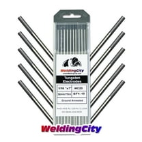 WeldingCity 10 TIG Welding Tungsten Electrodes 2% Ceriated (Grey) 1/16"x7" (10Pk Box)