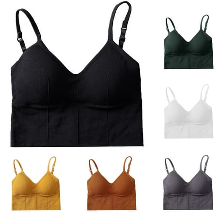 Women s Sports Bras Workout Bra Tops for Women  Yoga Bra  Sports Bras for Women Quick-Dry Padded Wirefree Workout Crop Cute Tank Tops Camisole Yoga Fitness Running Gym  Saffron  One Size