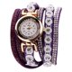 thumbnail image 2 of Reloj de pulsera de cuero Duoya Reloj de pulsera de cuarzo con diamantes de imitación (púrpura) Tmvgtek Para estrenar, 2 of 6