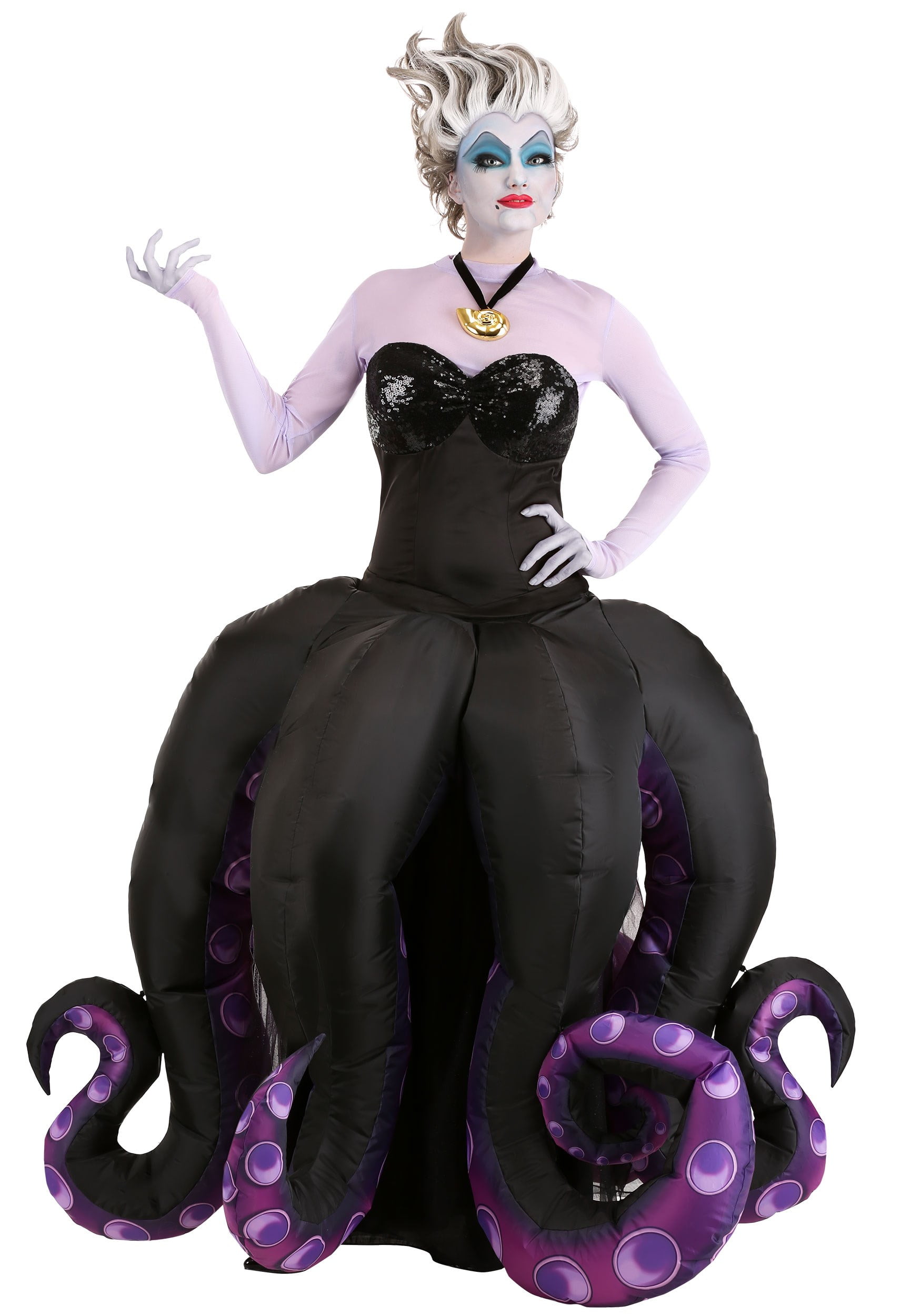 Evil Sea Witch Ladies Ursula Halloween Fancy Dress Costume Fairytale Horror 