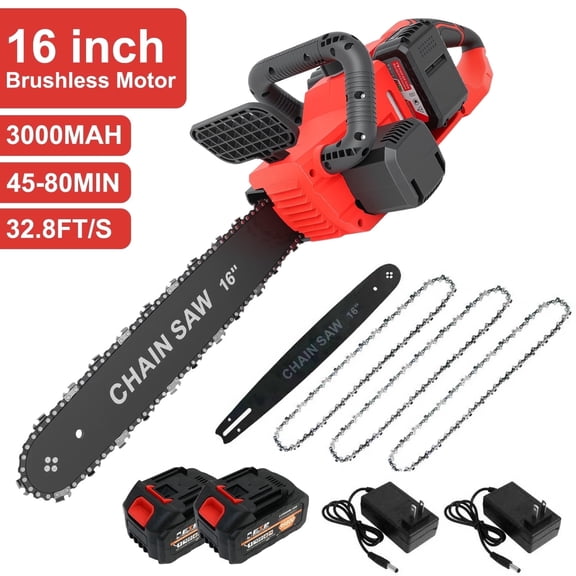 CATGOOD 16" Cordless Chainsaw, 42V Battery Powered Brushless Chainsaw Kit for Tree Trimming, 1350W