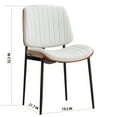 thumbnail image 2 of AFO Dining Chairs Set of 2 Mid Century Modern Retro Faux Leather Chair Bentwood Seat Metal Legs Adjustable Feet Kitchen Dining Room, White, 2 of 6