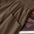 thumbnail image 6 of Amkhujs Flowy Skirts for Women Elastic High Waist Elegant Long Skirt with Pockets Casual Going Out Summer Skirt,Brown,L, 6 of 8