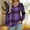 Purple, variant on QUNYINEY Fall Tee Shirts for Women V Neck Long Sleeve Plaid Tops Pullover Loose Fit Graphic Tees