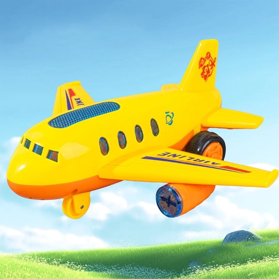 BAOPAI Inertial Flying Toy Airplane with Colorful LED Lights Simulation Aircraft Model for Indoor Outdoor Fun