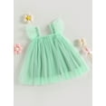 thumbnail image 3 of Bagilaanoe Toddler Baby Girl Summer Dress Fly Sleeve A-line Princess Dresses 6M 12M 18M 24M 3T 4T 5T Kids Casual Swing Tulle Sundress, 3 of 8