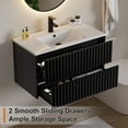 thumbnail image 3 of 36" Single Bathroom Vanity with Integrated Sink Top, Faucet, Drain, Floating Cabinet, 3 of 11