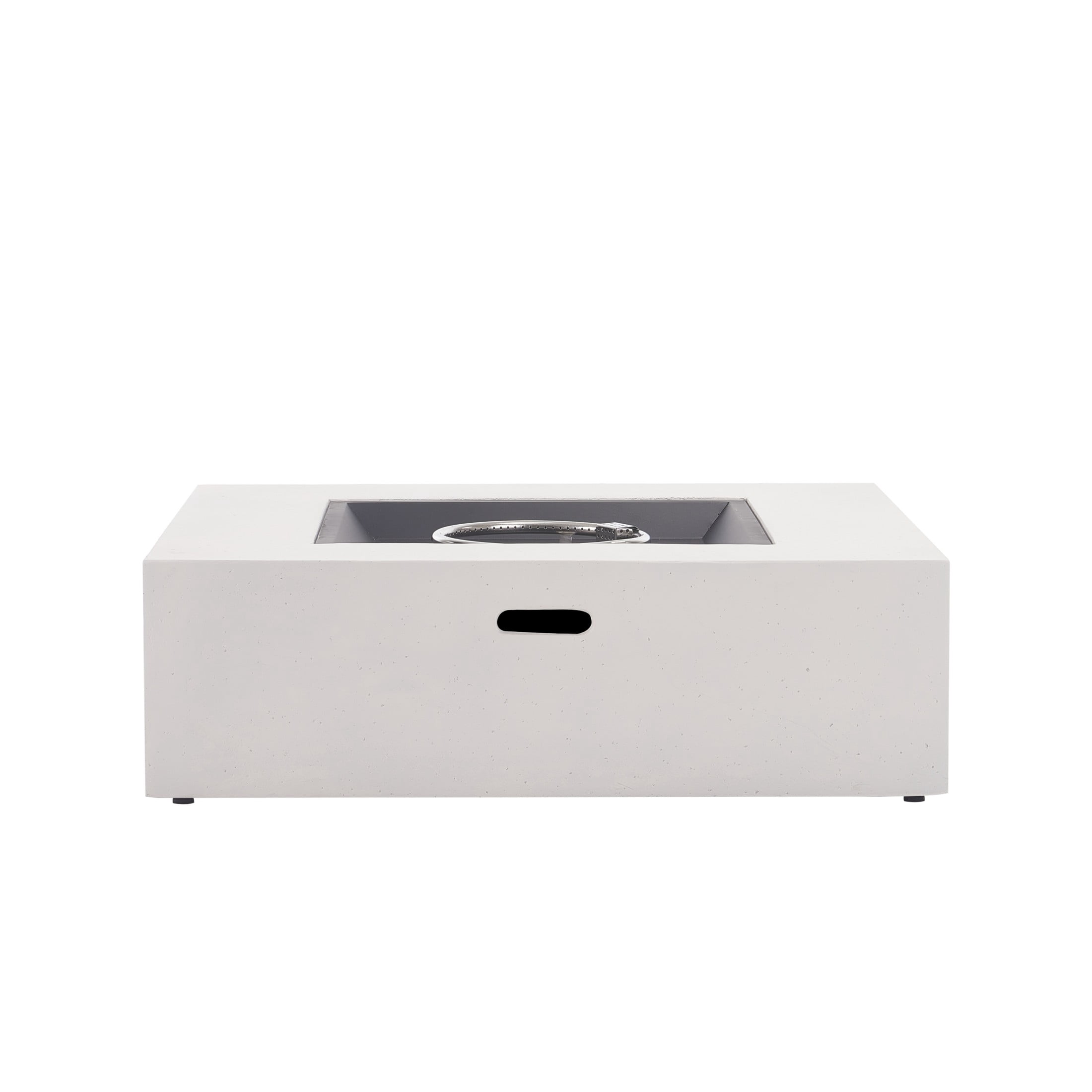 Christopher Knight Home Lightweight Concrete 50,000 BTU Square Outdoor Propane Fire Pit, White