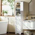 thumbnail image 2 of HOMCOM 67" Tall Bathroom Storage Cabinet with LED Light, Adjustable Shelf, 2 of 10