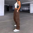 thumbnail image 3 of Cargo Pants for Women High Waisted Casual Pants Baggy Stretchy Wide Leg Y2K Streetwear with 6 Pockets, 3 of 7