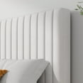 thumbnail image 5 of Allewie King Size Velvet Upholstered Platform Bed Frame with Adjustable Vertical Channel Tufted Headboard, White, 5 of 12
