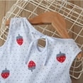 thumbnail image 3 of Robes pour Tout-Petites Fille Sans Manches Ligne A à Étages Évasées Robes Soleil Robe Chic Robe Imprimée Fraise pour Filles Robe d'Anniversaire, 3 of 5