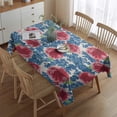 thumbnail image 2 of Rectangle Waterproof Pioneer Pink Blue Rose Tablecloth Reusable Washable Weight Fabric Table Covers for Restaurant,Picnic,Indoor and Outdoor Dining 60 Inch X 84 Inch, 2 of 5