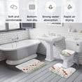 thumbnail image 6 of Spring Poppy Bathroom Rugs Set Flower White Floral Sage Green Leaves Non Slip Absorbent Soft Bath Mats 3 Piece Set with Bathroom Rug, U-Shaped Floor Mat, Toilet Seat Cover Large Size, 6 of 9