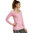 thumbnail image 2 of T-Shirt - Women's Fitted Cotton Long Sleeve Scoop Neck Tee M, Pink, 2 of 4