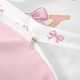 thumbnail image 4 of Meiyoeat Pink Gold Glitter Print Bow K Letter Twin Bedding for Women Girls, Girly Cartoon Alphabet Duvet Cover Set, Pink Reversible, 1 Duvet Cover and 1 Pillowcase (No Comforter), 4 of 6